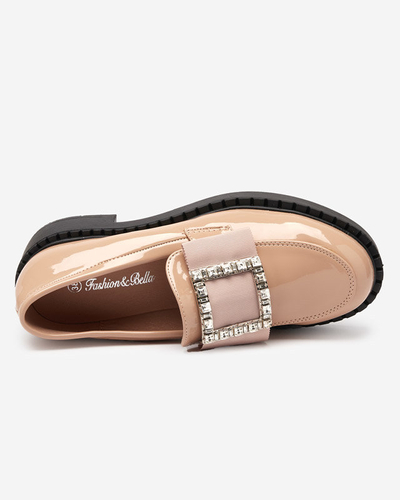 Лакові туфлі з пряжкою нюдового кольору Fogim- Footwear