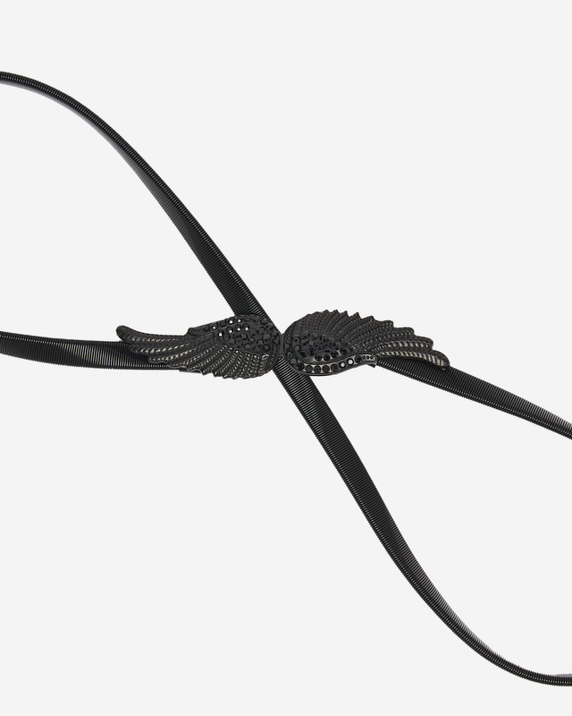 Černý dámský opasek s ozdobnou sponou - doplňky