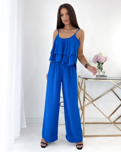 Жіночий комплект Royalfashion темно-синій з воланами