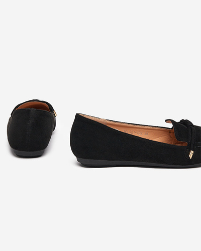 Černé dámské mokasíny s mašlí Neruki - Obuv