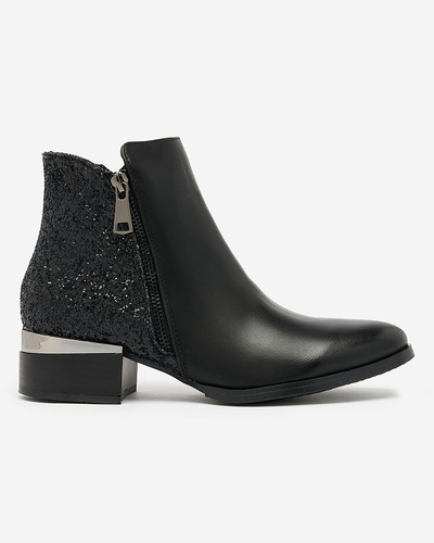 Royalfashion Černé dámské kozačky s brokátem Brosecco