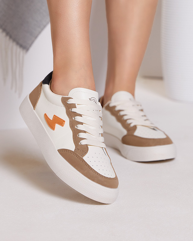 Bílé a hnědé sportovní tenisky pro ženy Rozzuci- Obuv