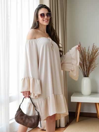 Royalfashion Dámské šaty ve španělském stylu s volány, oversized