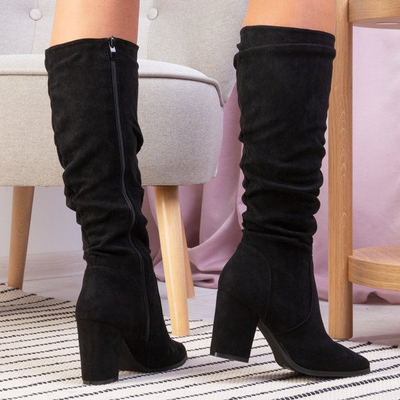 Чоботи чорні на високій стійці Ambra - Взуття