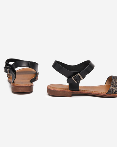 Dámské sandály s černým embosováním Xetera - Boty