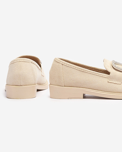 Бежеві жіночі мокасини з орнаментом Fogras- Footwear