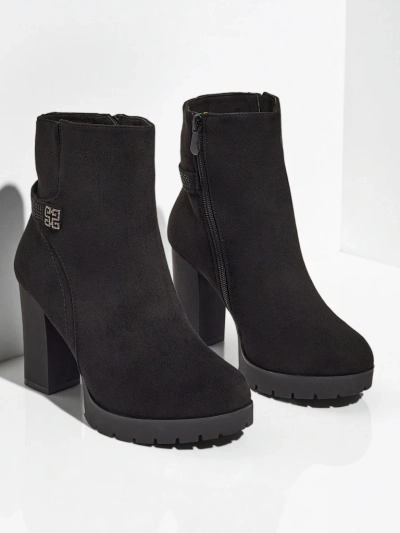 Ботильйони жіночі еко замшеві на підборах-стовпчику Zavrina