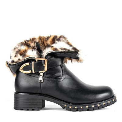 Rahelovy černé boty na podpatku - Obuv