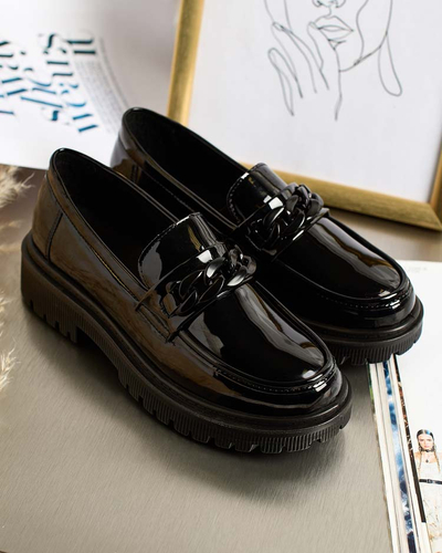 Royalfashion Dámské lakované mokasíny s ornamentem Lehels