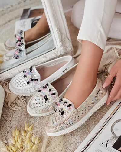 Royalfashion Жіночі ажурні мокасини з бісеру Nasfali