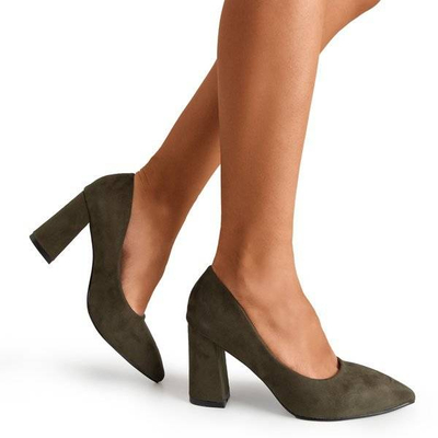 Dámská tmavě zelená čerpadla na postýlce Rosinda - Obuv