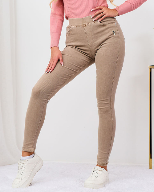 Royalfashion Сині жіночі штани-теггінг з нашивкою