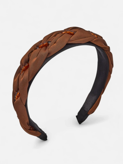 Royalfashion Пов'язка на волосся з плетінкою у косу та перлинками