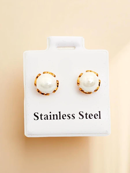 Royalfashion Dámské kruhové náušnice s perlami