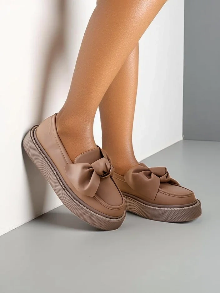 Royalfashion Elegantní dámské mokasíny s mašlí Ortto