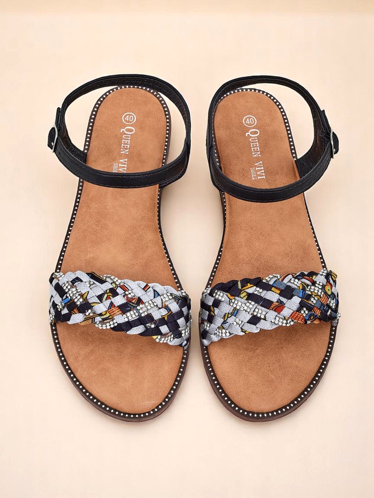 Royalfashion Dámské sandály na ploché podrážce ColorStrap