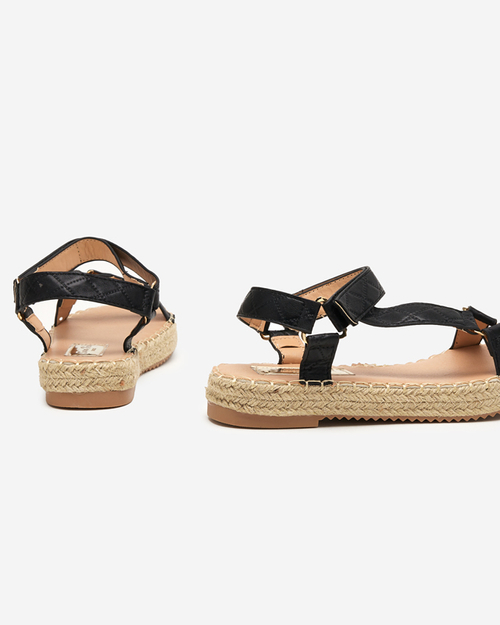 Чорні жіночі сандалі на плоскій платформі Jutilla