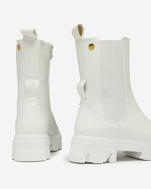 OUTLET Жіночі високі черевики білого кольору Vyvieva- Взуття