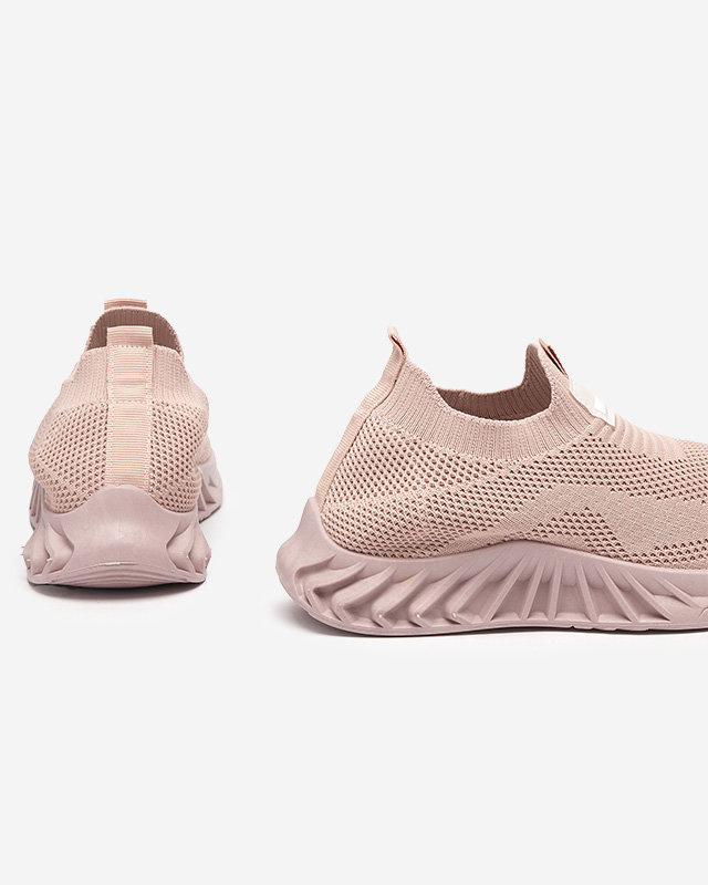Růžové tkané sportovní boty pro ženy Rozane- Footwear