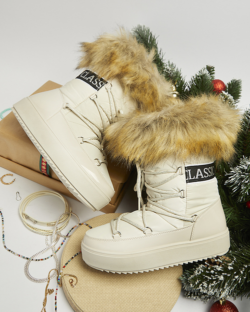 Бежеві жіночі напівчеревики на хутрі Lilitsa- Взуття