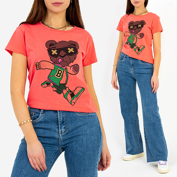 Dámské tričko s korálovým potiskem - oblečení