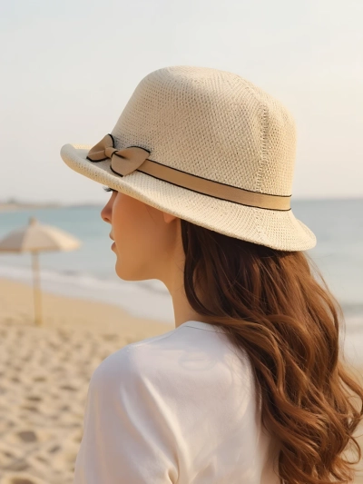Royalfashion Dámský klobouk zdobený mašlí Summer Grace