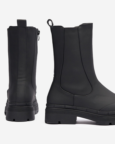 Жіночі утеплені чорні високі чоботи Jori - Взуття