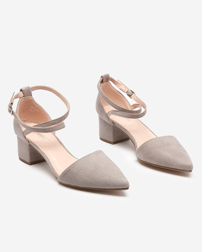 Šedé dámské sandály na sloupku Crisco - Obuv