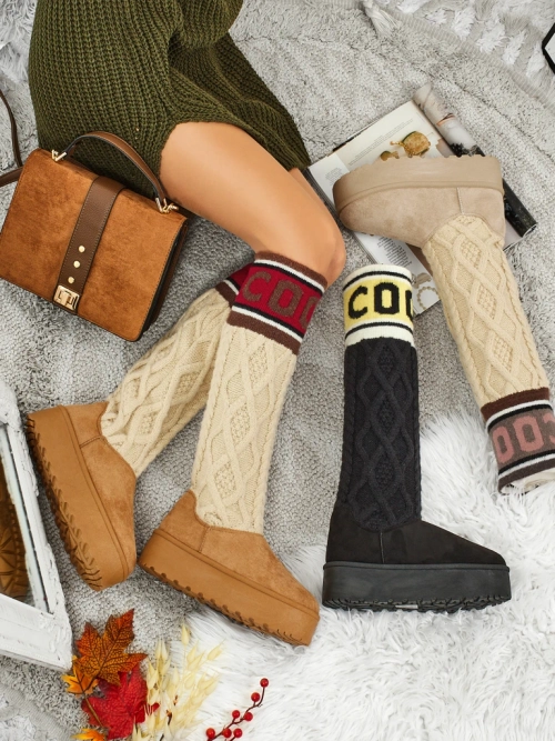 Високі черевики a'la снігоходи жіночі з халявою Anane