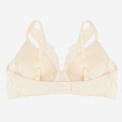 Жіночий бежевий мереживний бюстгальтер Push-Up з бретелями - Нижня білизна