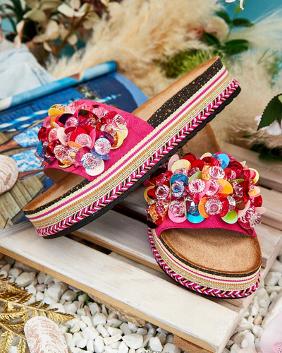 Жіночі шльопанці Loassa зі стразами Royalfashion