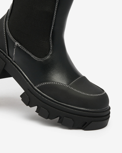 Royalfashion Dámské kozačky do půli lýtek v černé barvě Blyss