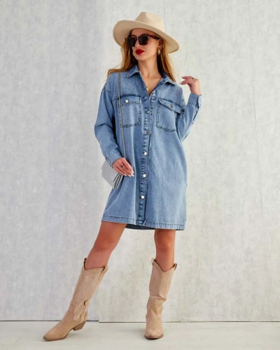 Royalfashion Жіноча бавовняна міні-сукня a'la denim