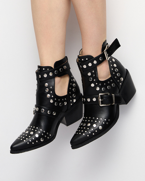 Чорні ботильйони з форсунками Farrcy - Взуття