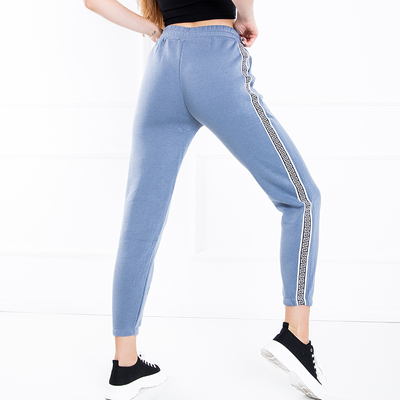 Блакитні жіночі спортивні штани з лампасами