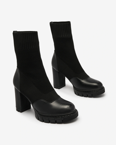 Royalfashion Black Dámské boty Flexi s vyšším podpatkem