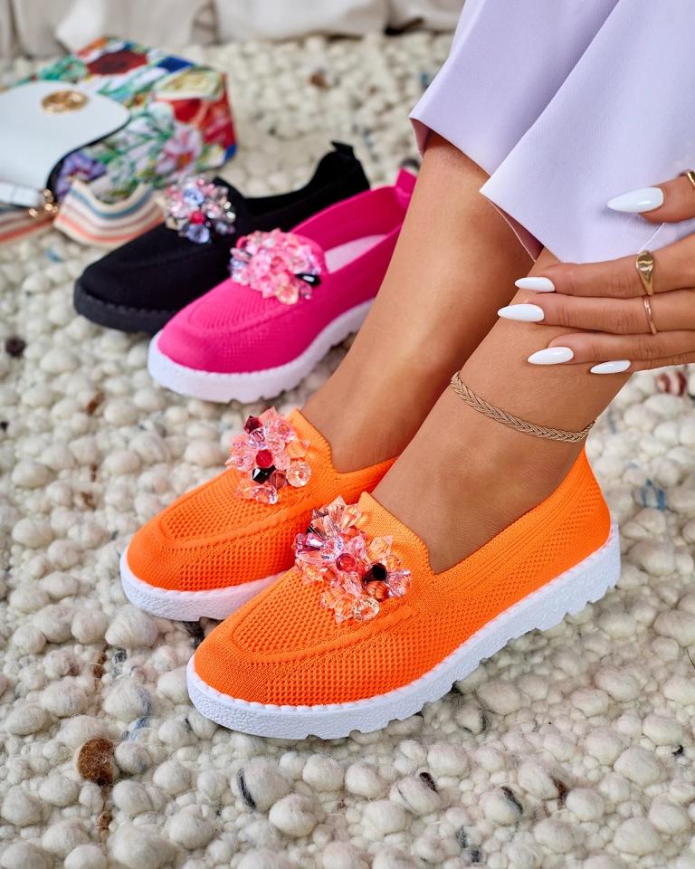 Royalfashion Oranžové dámské polobotky Enweta