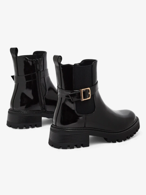 Лаковані жіночі ботильйони з екошкіри Calivi