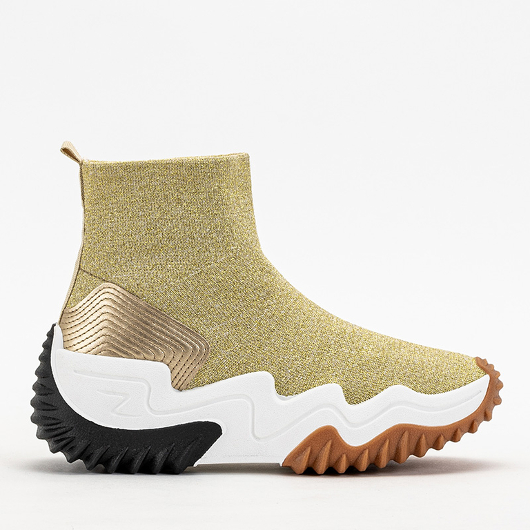 Zlaté dámské Tenera Glitter High Trainers - Obuv
