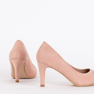 Klasické pudrové lodičky na podpatku Hikka - Obuv