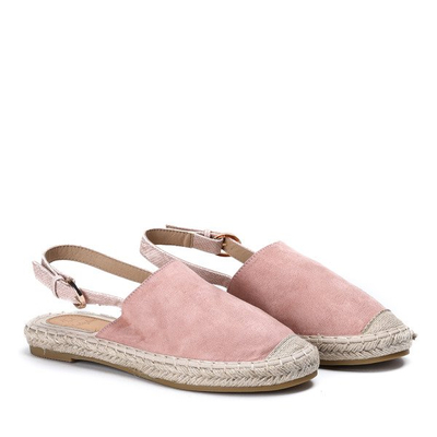Růžové ekologické semišové espadrilky s otevřenou patou Daisy - Obuv