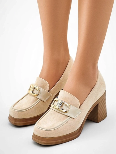 Royalfashion Dámské mokasíny na blokovém podpatku Qeroy