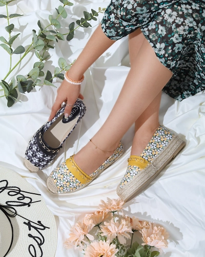 Černé květinové espadrilky Azzaxi- Obuv