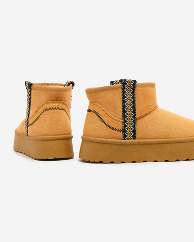 Royalfashion Dámské krátké kozačky a'la snow boots s ornamentem Erititta
