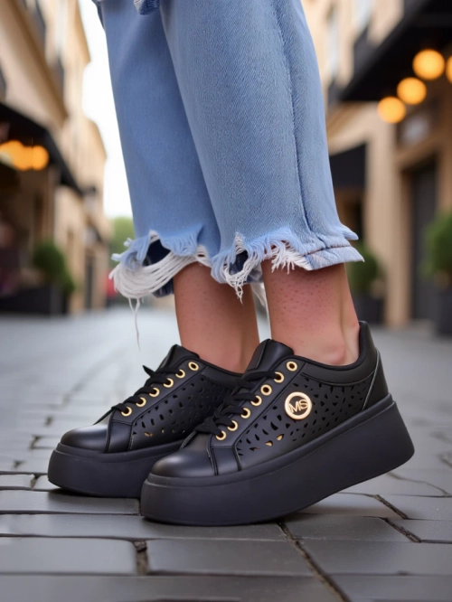 Aurelia Nero - Чорна платформа Royalfashion з екошкіри, модель LH201-8