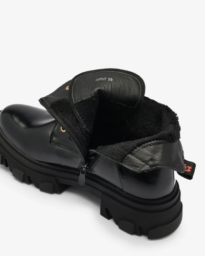 Royalfashion Černé dámské zateplené traperské boty Selori z ekokůže