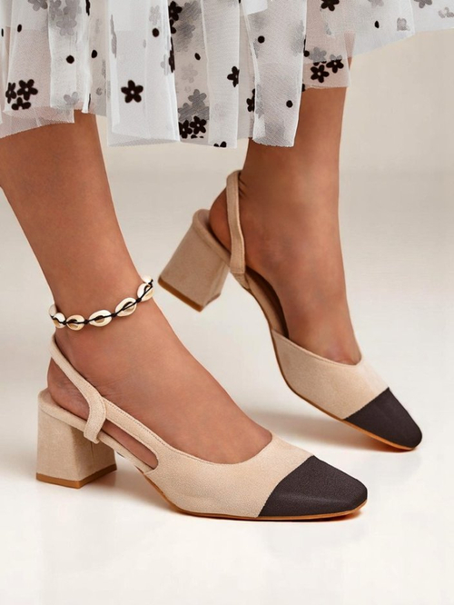 Royalfashion Жіночі туфлі-човники на низькому каблуці з декоративним носком Eleganzo