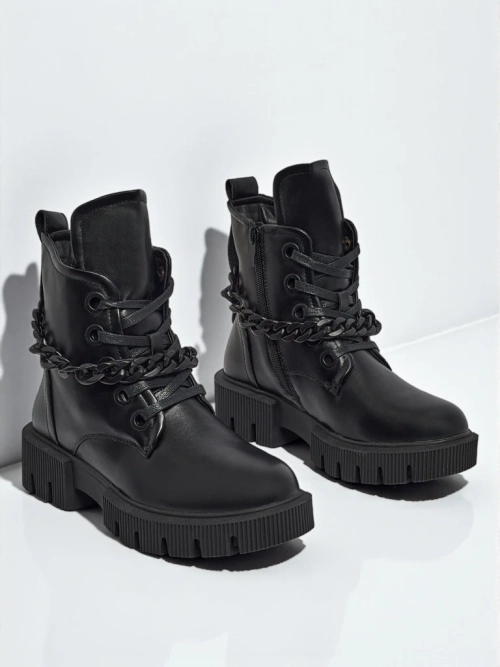 Еко шкіряні жіночі ботильйони Anviq на шнурівці