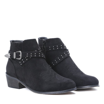 Czarne sztyblety Lesley - Obuwie