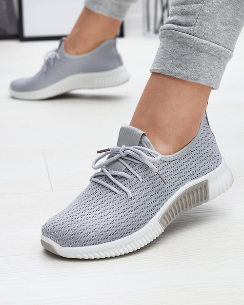 Сірі жіночі тканинні спортивні кросівки Vobbu- Footwear